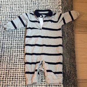 Ralph Lauren Gray and Black Striped Bodysuit